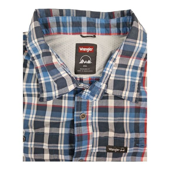 Wrangler Men’s Plaid Short Sleeve Button Down Shirt 2XL - Picture 3 of 3